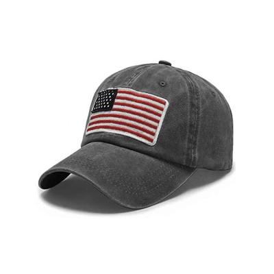 China Trucker Curved Brim Six Panel Dad Cap Embroidered USA Logo for sale