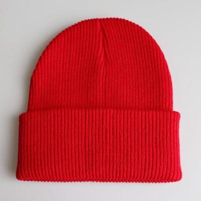 China Solid Color Unisex Knit Beanie Hats Keep Warm Crimp Hip Hop Striped Cap for sale