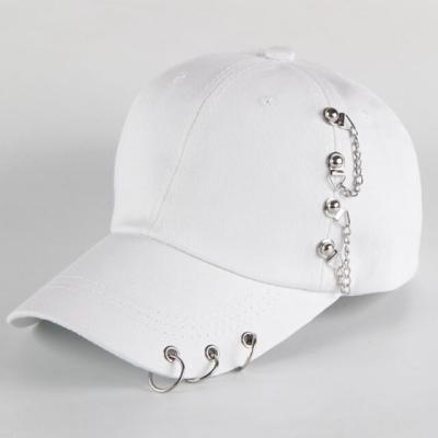 China Adult Casual Sturdy Adjustable Embroidered Baseball Caps With Piercing Rings Adjustable Strap for sale