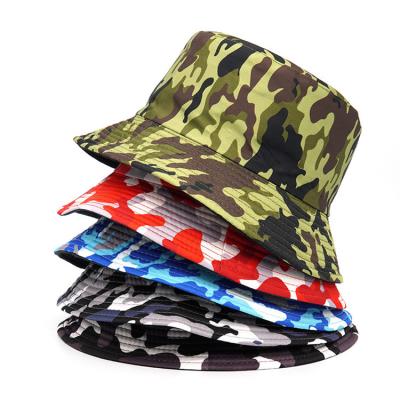 China Fashion Women Men Camouflage Bucket Hat Outdoor Sport hat with full printing pattern for sale
