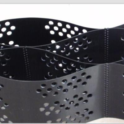 China Smooth Surface HDPE Geocell 100mm Height  Black Color With Hole for sale