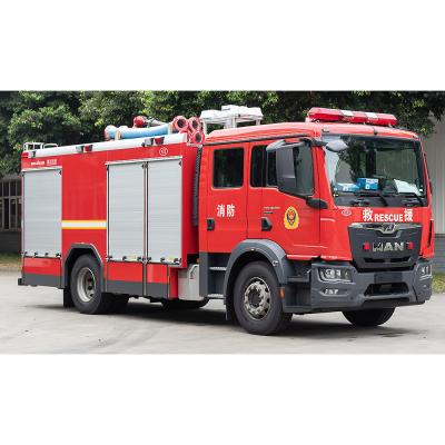 China MAN 6000L Water Tank Fire Truck with Aluminum Alloy Welded Structure for sale