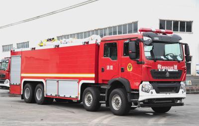 China Euro 6 Red Color Engine Heavy Duty Fire Truck With LED Lighting System for sale