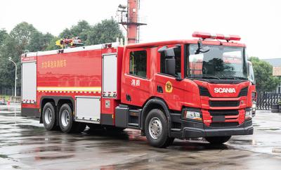 China 16T SCANIA Heavy Duty Fire Engine with Double Cabin and Water Pump for sale