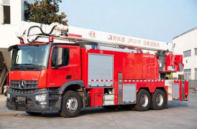 China Coche de bomberos aéreo de la torre de agua de Mercedes Benz los 32m con agua 7T y la espuma en venta