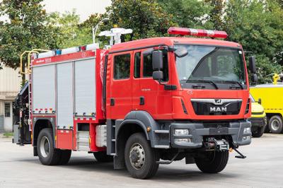 China Germany MAN Rescue Special Fire Truck with Winch & Crane & Generator for sale