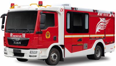 China MAN Small Fire Fighting Truck and Foam Tender with 8 Firefighters for sale