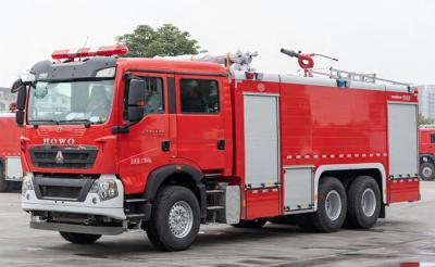 Chine Pompe à incendie industrielle de Sinotruk HOWO 12000L avec 6 sapeurs-pompiers à vendre