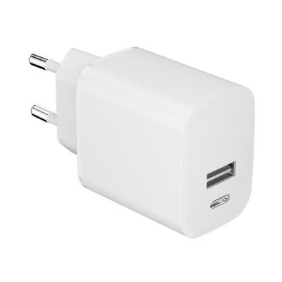 China QC3.0 30W GaN Fast Charger 12V EU White PC Fireproof USB A Type C Charging for sale