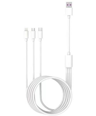 China Huawei P9 3 In 1 Multi Port USb Cable 1.2m 3.8mm White 2.4A PVC TPE M03 for sale