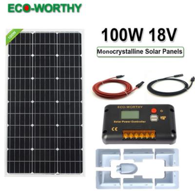 China Eco Worthy Outdoor Solar Panel Power Station 18V 100W 5.55A Discharge Protection for sale