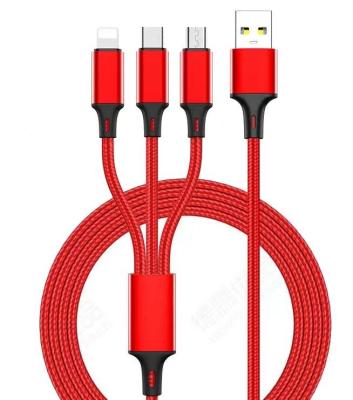 China M02 Multi Port USb Cable 2.4A 5V Fast Charge Data Cable Nylon Braided for sale