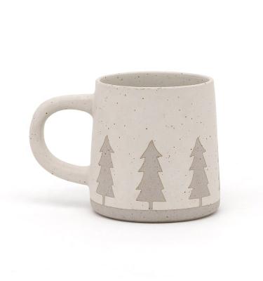 China Coffee Mug Garden Handmade Christmas Coffee Mug Ceramic Stoneware Mugs Gift 3D Silk Print for sale