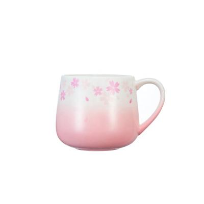China S&K New Spring Summer Flower Ceramic Custom Coffee Mugs Cups with lid as gift for customization for sale