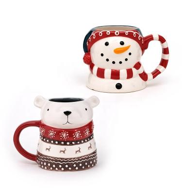 China Santa Coffee Mug Santa Mug Natal Porcelana Cerâmica 3D Mug Em Santa Design à venda