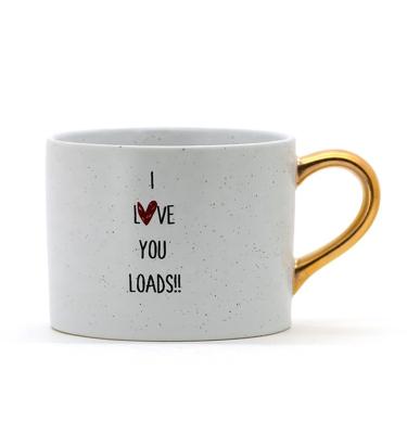 China White Mug Gold Handle Crockery Mom Mug Ceramic Coffee Mug For Mothers Day Cup Make Tea for sale