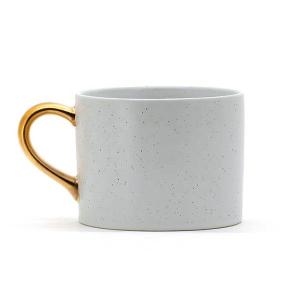 Quality White Mug Gold Handle Crockery Mom Mug Ceramic Coffee Mug For Mothers Day Cup for sale