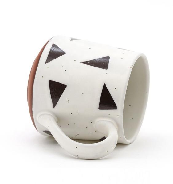 Quality Ceramic Handmade Cups Unique Geometric Smart Black And White Ceramic Coffee Mug for sale