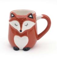 Quality Customized Handmade 3d Fox Animal Cute Lovely Ceramic Mugs Coffee mug for sale