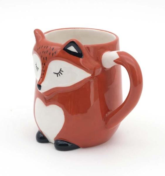 Quality Customized Handmade 3d Fox Animal Cute Lovely Ceramic Mugs Coffee mug for sale