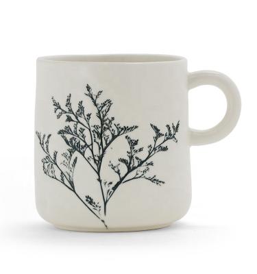 China Handmade Coffee Mug With 3D Matte Clear Glaze Ceramic Stoneware Mugs For Gift for sale