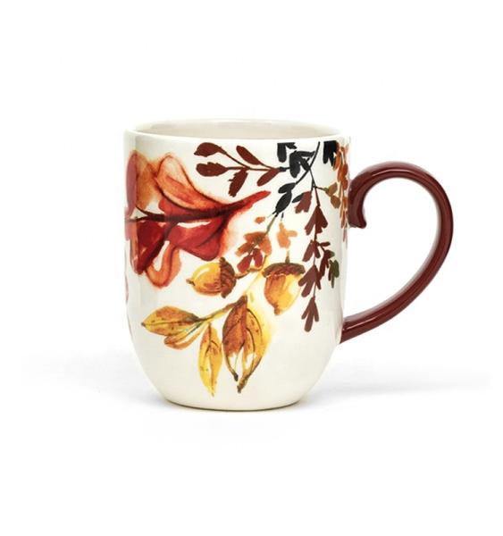 Quality Custom Printed Coffee Mugs Harvest Style Ceramic Mug With 3D Decal In Glaze for sale