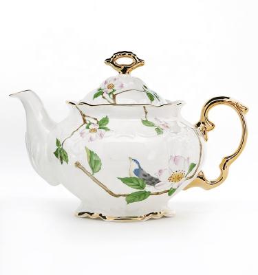 China Ceramic Chinese Teapot  Kettle Floral Design Teapot Large Capacity For Afternoon Tea for sale
