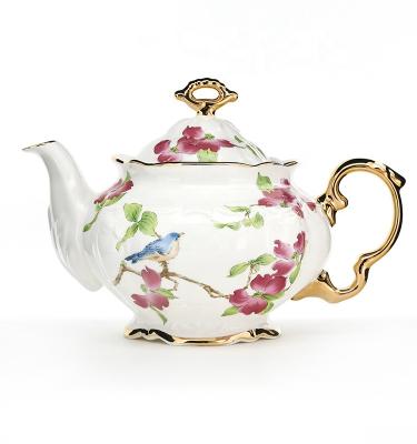 China 2 Litre Ceramic Teapot Ceramic Floral Teapot Large Capacity For Afternoon Tea for sale
