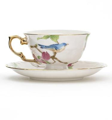 China White Gold Rim Afternoon Tea Set With Cups And Saucers Porcelain Teapot And Cup Set for sale