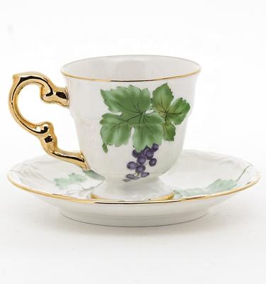 China White New Bone Espresso Cup Afternoon Ceramic Tea Cups And Saucers for sale