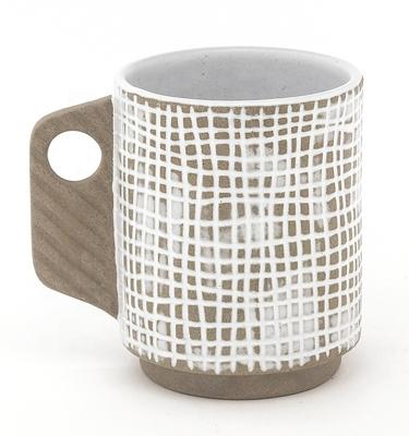 China Funny Mug Sets  White Ceramic Mug With Cute Handle Garden Coffee Mugs DW-01A184 for sale