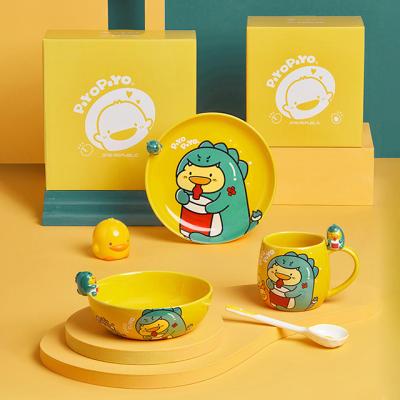 Chine Couple de dessins animés tasses à café de grande capacité tasses en céramique à motifs de canard mignons de grande capacité à vendre