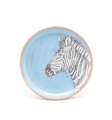 China Animal Zebra Tiger Printing Stoneware Plate For Kids Heath Ceramics Dinner Plates for sale