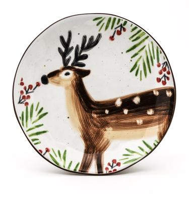 Cina Piatti di ceramica Set di 12 6 Serviture calde Set piatti di ceramica Animal Pattern Salata Piatto piatto in vendita