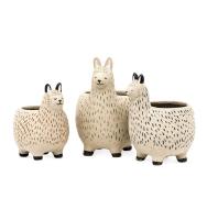 Quality Ceramic Decorative Flower Pots Modern 3D Animal Alpaca Shaped Indoor 6 Inch 12
