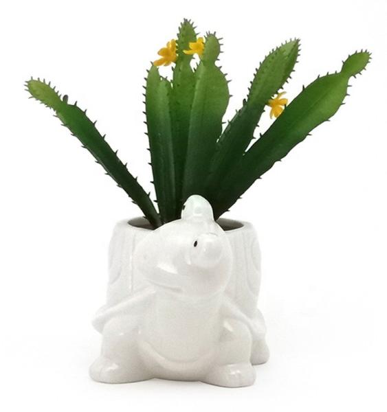 Quality Hot sale custom white stoneware succulent 3D Snail shaped flower succulent pots for sale