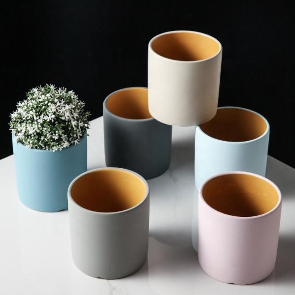 Quality Hot Sale 3 4 5 Inch Colorful Ceramic Cylinder Plant Pot Nordic Ceramic Flower for sale