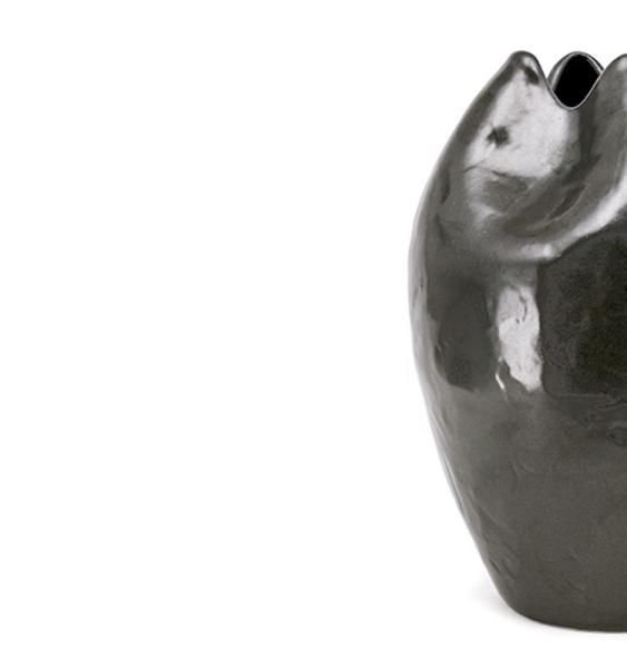 Quality High quality creative Petals shape black luxury ceramic vase with metal glazed for sale