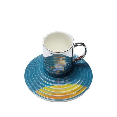 China Ceramic Cup Saucer Set  Ceramic Mug And Compartments Ceramic Plates  Sets Customized For Nice Gift for sale