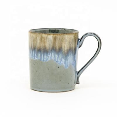 China Taça cerâmica 3D azul marrom Taça cerâmica de café e leite com esmalte 3D reativo à venda