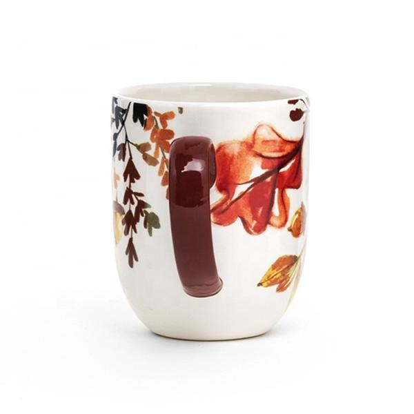 Quality Custom Printed Coffee Mugs Harvest Style Ceramic Mug With 3D Decal In Glaze for sale