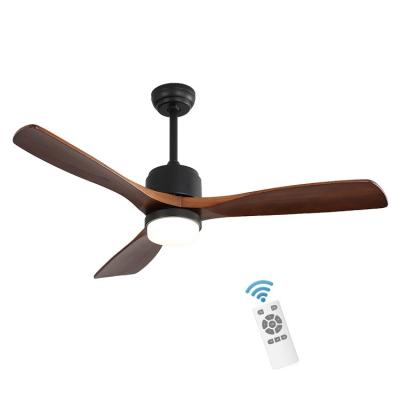 China 52Inch Time Setting Wood Ceiling Fan Light for sale