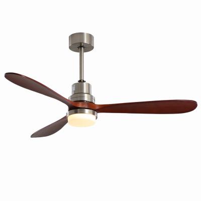 China EMC Home Hotel 220v 1320MM Wood Ceiling Fan Light Three speed Customized for sale