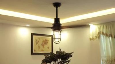 China Fã de teto 20w elétrico do vintage da lâmina da madeira compensada 52 polegadas com luz à venda