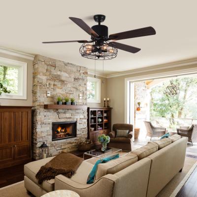 China 52 Inch Decorative 5 Vane 18w Pull Chain Ceiling Fan Light for sale