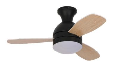 China Office 6000K Wood Ceiling Fan Light With Pull Chain for sale