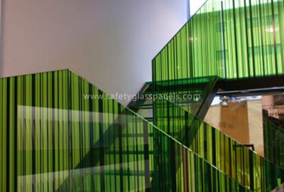 China Monolithic Building Decoration Silk Screen Ceramic Printed Glass Partition 10mm 12mm for sale