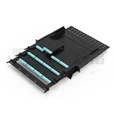 China 144C MPO Patch Panel Sliding Type Full Loaded With 12C MPO-LC Cassettes SM for sale