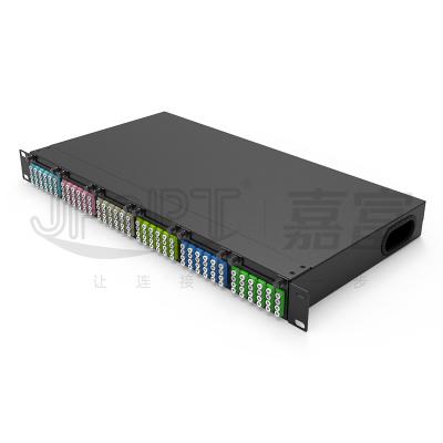 Chine Tableau de connexion des fibres 1U standard noyaux de 19 pouces 144 avec des cassettes de 6PCS MPO-LC 24F MPO à vendre