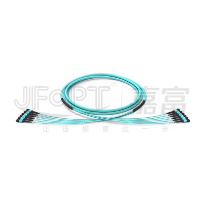China 144 Cores 6 Units MTP Fiber Optic Cable OFNR OFNP OM3 OM4 Multimode Trunk Patch Cord for sale